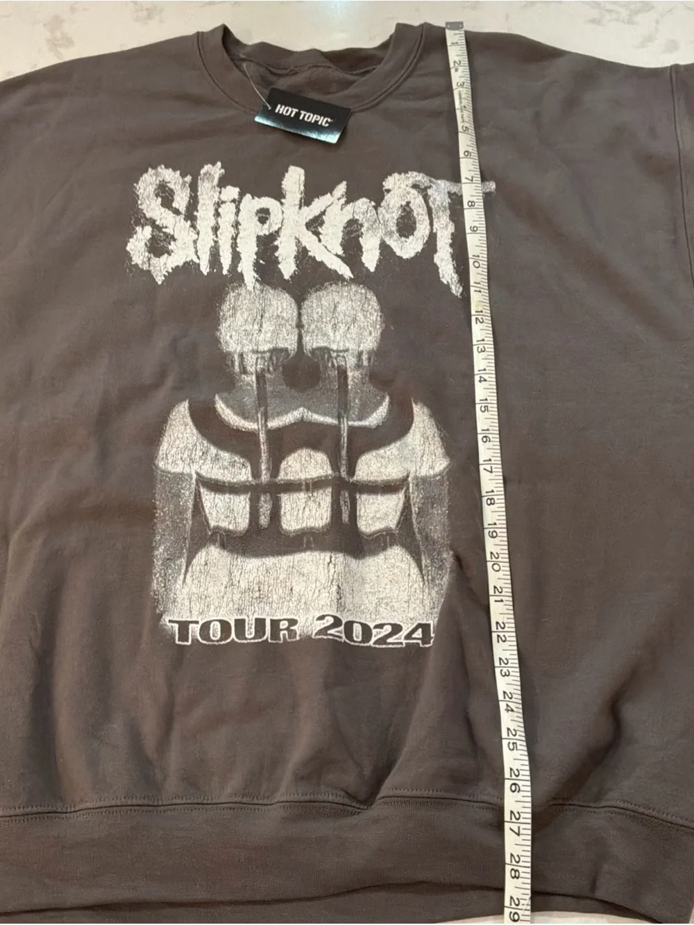 NWT Slipknot Tour 2024 Sweatshirt Mens XL Gray Here Comes the Pain Crewneck